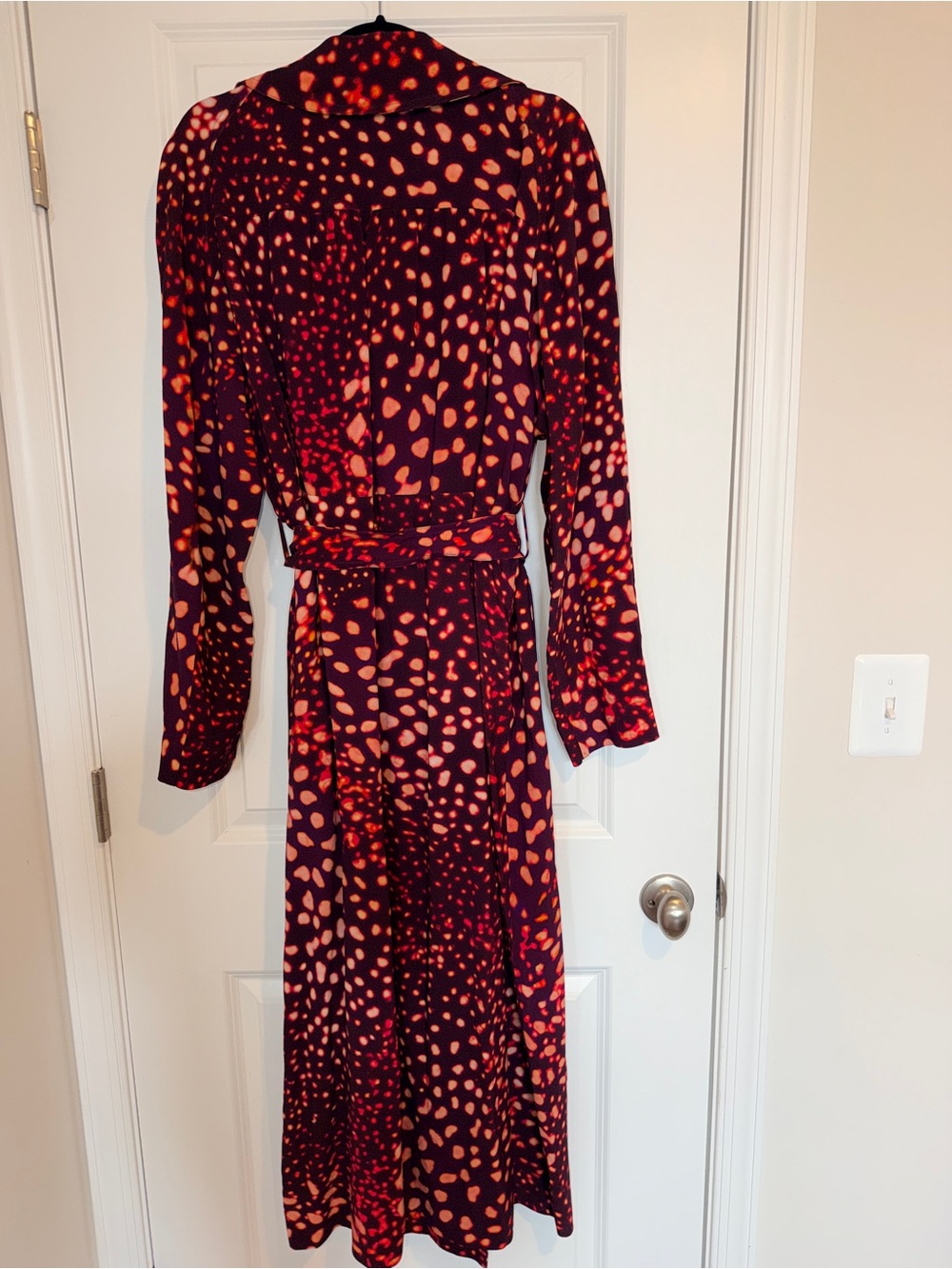 Dries Van Noten Roland Trench Long Sleeve Double Breasted Maxi Dress in Burgundy - Picture 6 of 10